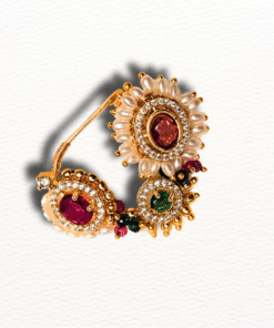 Maharashtrian Nath - Red and Green Diamond
