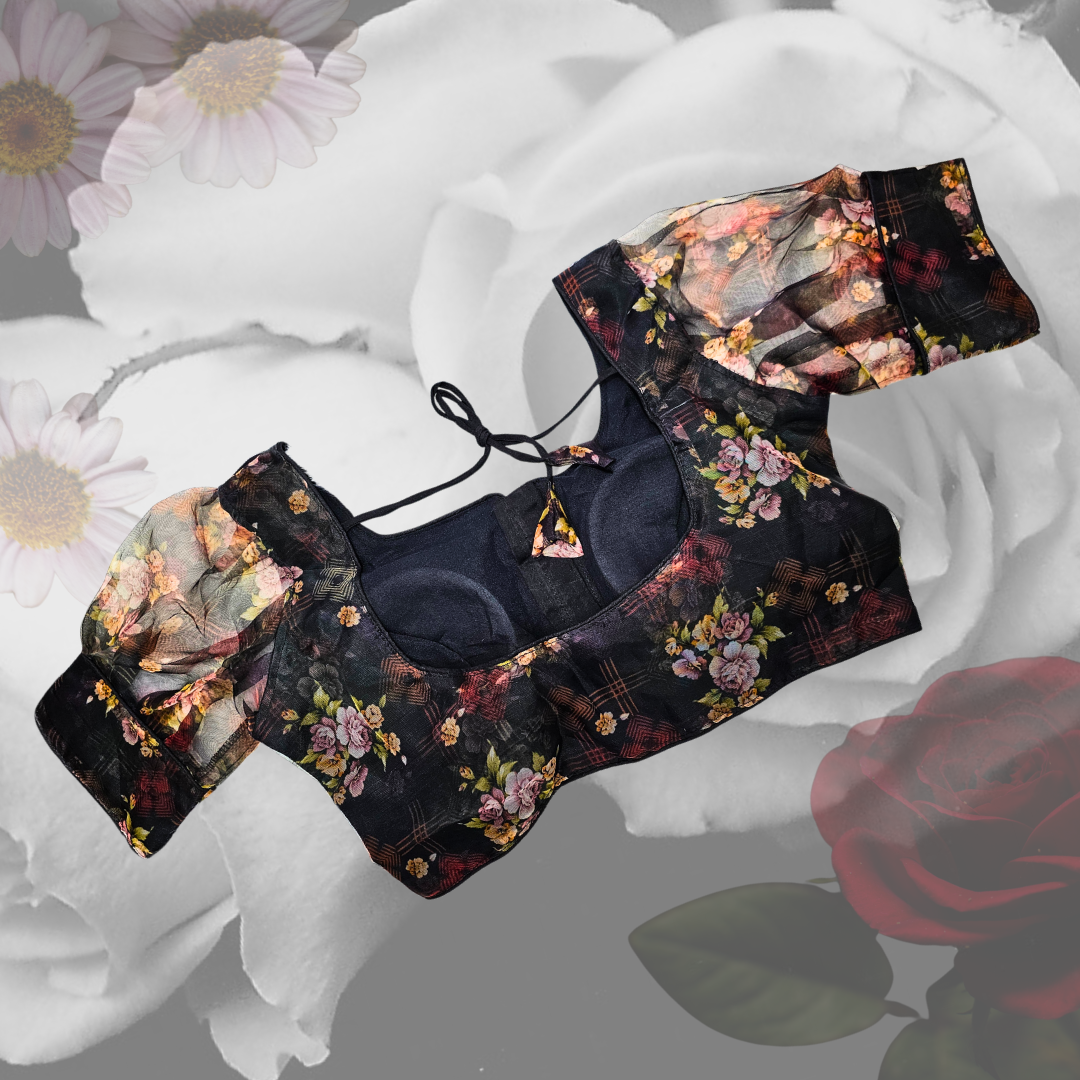 Black Festive Designer Blouse - Image 2