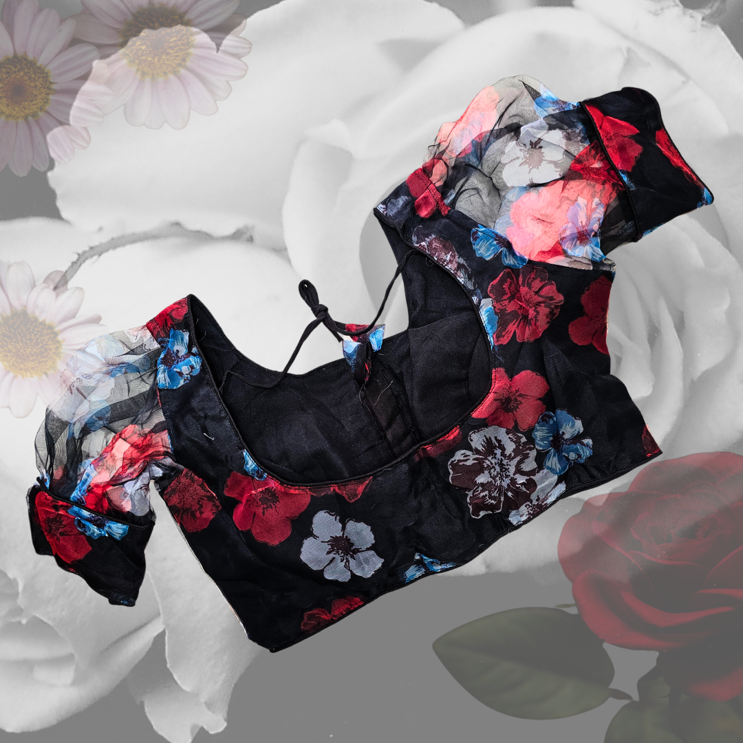 Black Festive Designer Blouse - Image 4