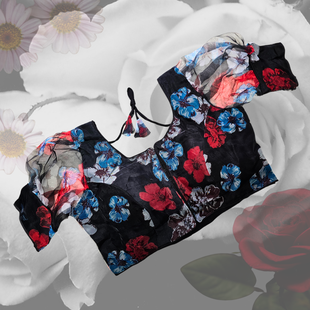 Black Festive Designer Blouse - Image 3