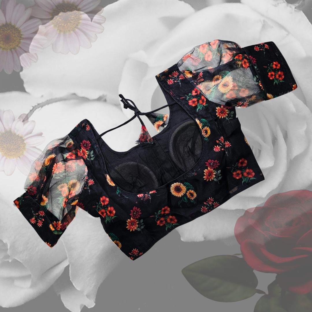 Black Festive Designer Blouse - Image 6