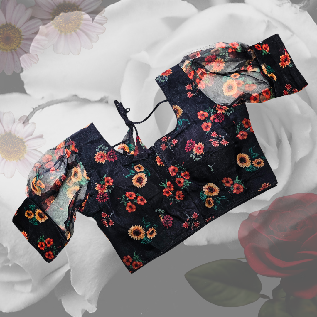 Black Festive Designer Blouse - Image 5