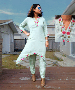 Pastel Cotton Silk Blend Co-ord Set