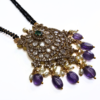 Short mangalsutra with purple beads and black beaded chain