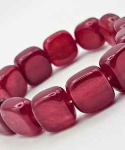 Alternative view of Natural Stones Bracelet - RED