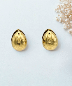 Alternative view of Drop Design Earrings in Gold Color | Elegant Shine with Anti-Tarnish Coating