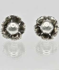 Silver Flower Stud Earrings