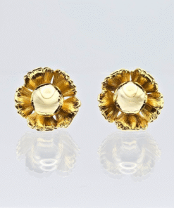 Gold Flower Stud Earrings