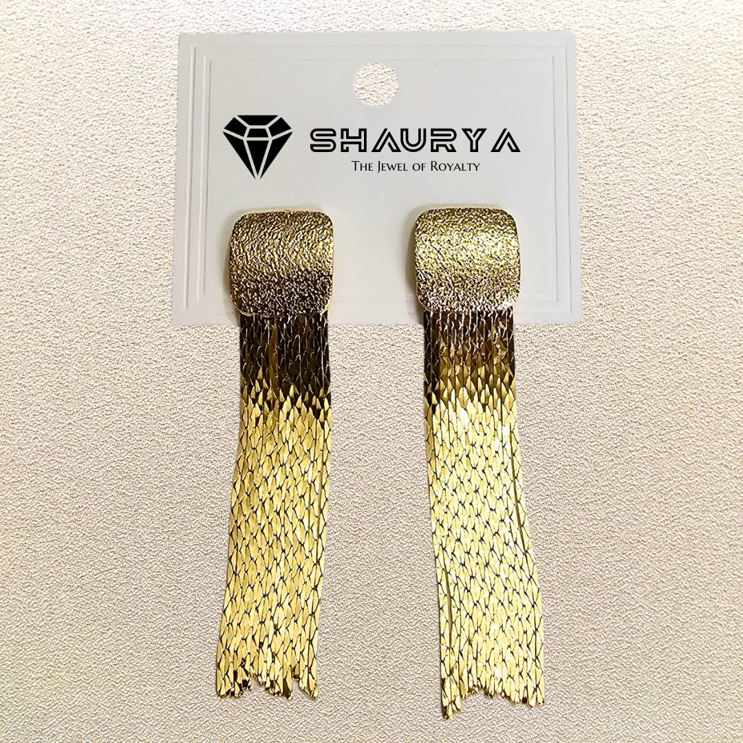 Gold Chain Tassel Earrings