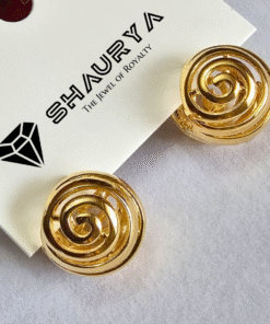 Gold Spiral Sphere Earrings