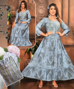 Alternative view of Soft Silk-Cotton Flared Long Kurti