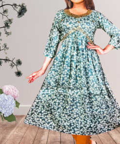 Soft Cotton Blend Flared Long Kurti