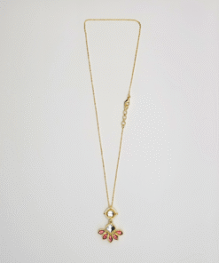 Indo-Western Classic Chain Pendant Necklace - PURPLE