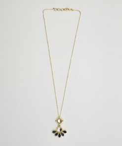 Indo-Western Classic Chain Pendant Necklace - PEACOCKBLUE