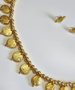 Alternative view of Traditional Laxmi Haar Necklace Set | Golden Finish