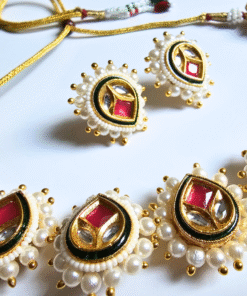 Alternative view of Pearl Necklace Set with Pink & White Stones