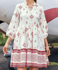 Alternative view of Rayon Tunic Style Party Wear – RED