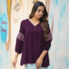 Rayon Wrinkle Printed Top – ORCHID PURPLE