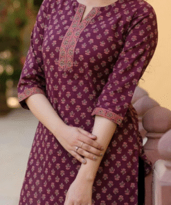 Alternative view of Cotton Printed Tops - MAROON