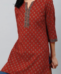 Alternative view of Cotton Printed Tops - RED