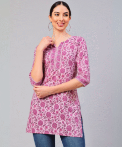 Cotton Printed Tops - PINK
