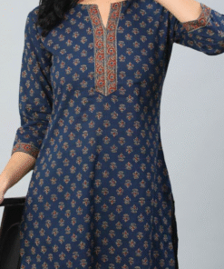 Alternative view of Cotton Printed Tops - BLUE