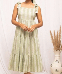 Alternative view of Light Green Slate Cotton Western Dress