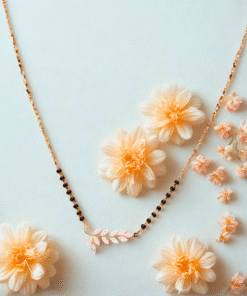 Cubic Zirconia Tanmaniya Mangalsutra with Rose Gold Plating