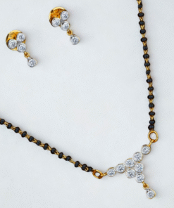 Alternative view of CZ Classic Mangalsutra with 2-Tone Plating