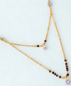 Alternative view of CZ Delicate Mangalsutra with Gold Plating