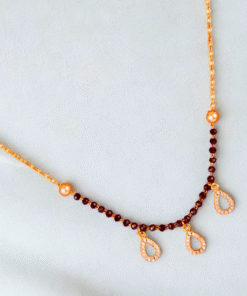 Alternative view of CZ Delicate Mangalsutra with Gold Plating