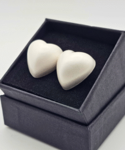 Heart Shape White Earrings – Minimal Elegance with a Touch of Romance