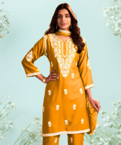 Mango Mojito – Sunshine Embroidered Rayon Kurti Set