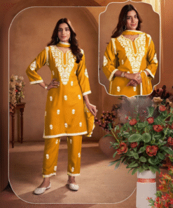 Alternative view of Mango Mojito – Sunshine Embroidered Rayon Kurti Set