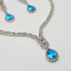 American Diamond Necklace Set Blue Teardrop