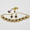 Blue Alloy Kundan Choker Necklace Set