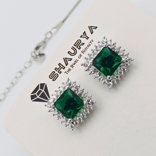 CZ Classic Pendant Set Rhodium Plated
