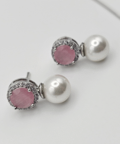 Pink CZ Delicate Pendant Set