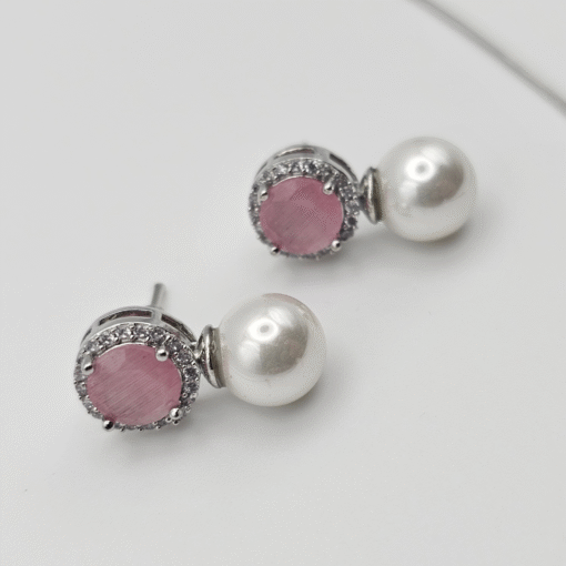 Pink CZ Delicate Pendant Set