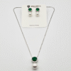 Green CZ Delicate Pendant Set