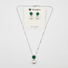 Green CZ Delicate Pendant Set