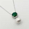 Green CZ Delicate Pendant Set