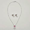 Pink CZ Delicate Pendant Set