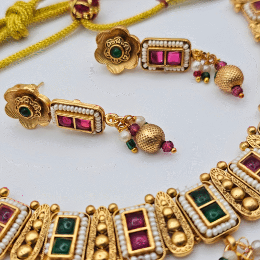 Gold-Finished Rajwadi Necklace Set