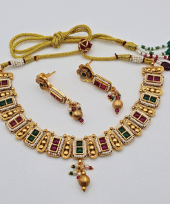 Gold-Finished Rajwadi Necklace Set