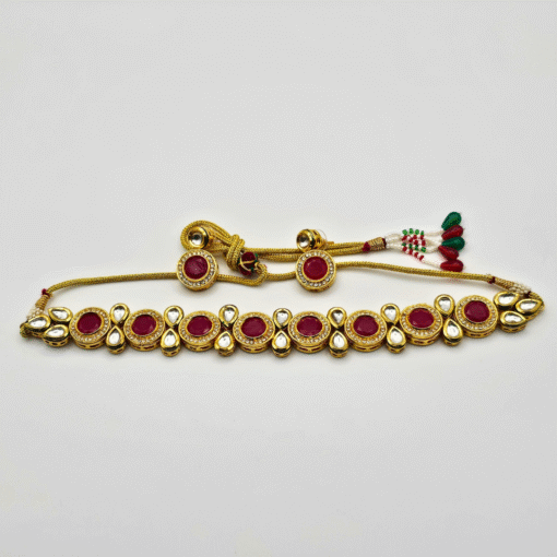 Gold Plated Kundan Choker Necklace Set