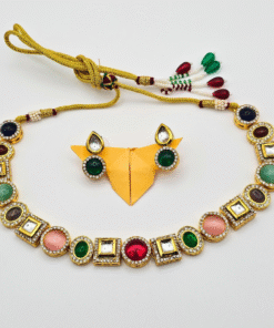 Gold Plated Kundan Choker Necklace Set