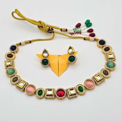 Gold Plated Kundan Choker Necklace Set