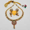 Gold Plated Rajwadi Kundan Necklace Set