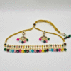 Multicolored Beads Kundan Choker Necklace Set